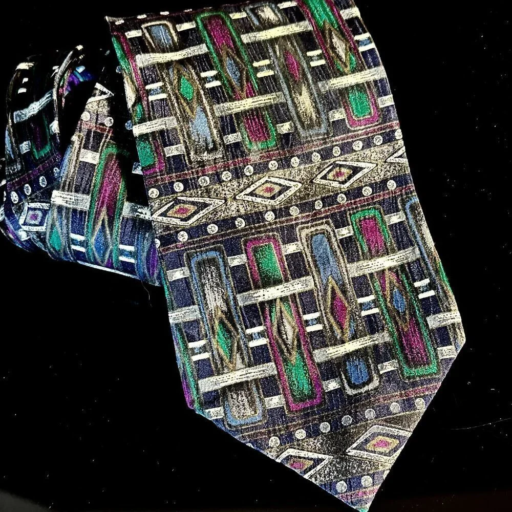Missoni African Tribal Painting Art Basquiat Black Brown Mens Tie Silk Neckware